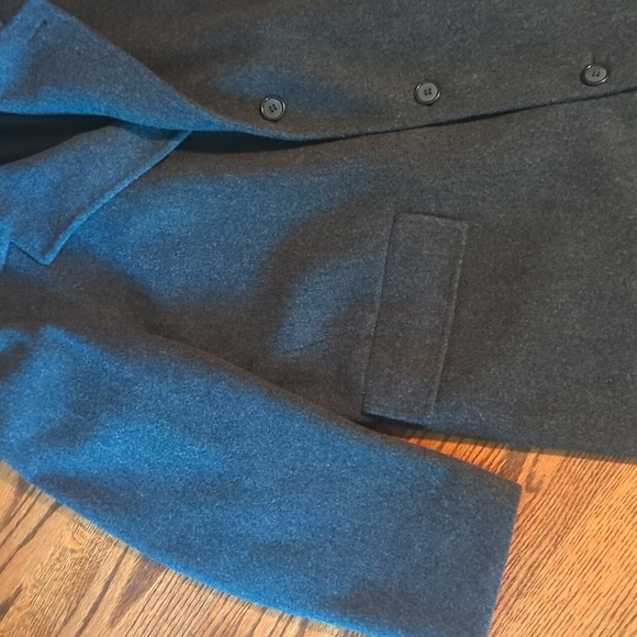 Vtg London Fog 100% wool deep charcoal long length dressy winter coat sz 42R - Picture 3 of 13